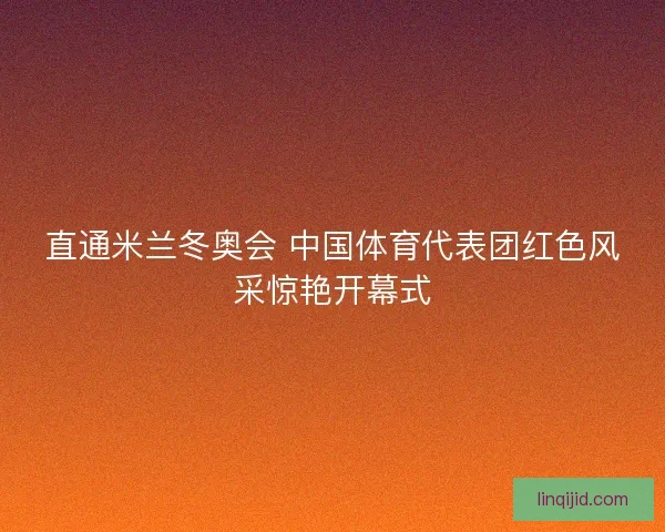 直通米兰冬奥会 中国体育代表团红色风采惊艳开幕式