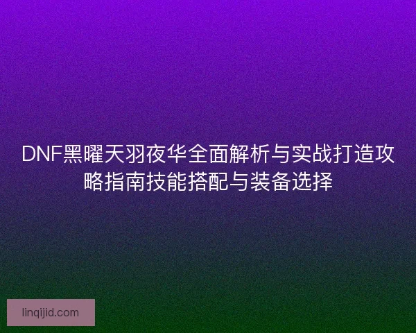 DNF黑曜天羽夜华全面解析与实战打造攻略指南技能搭配与装备选择